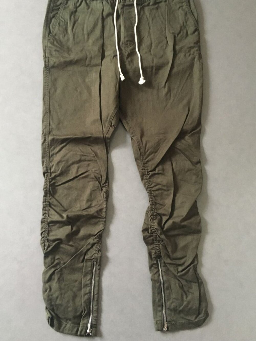 H&M Olive Green Ruched Drawstring Joggers